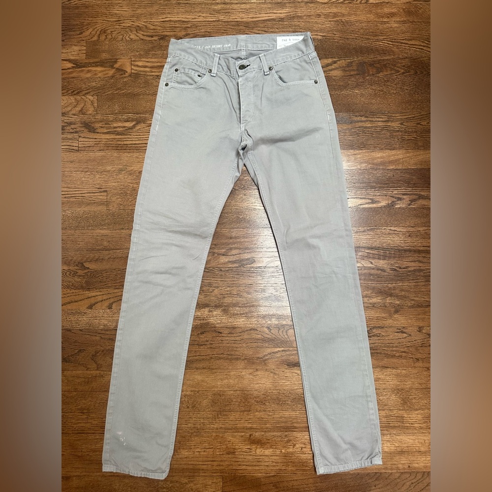 Rag & Bone Men's RB JAY23X Light Gray Skinny Jeans Size 30